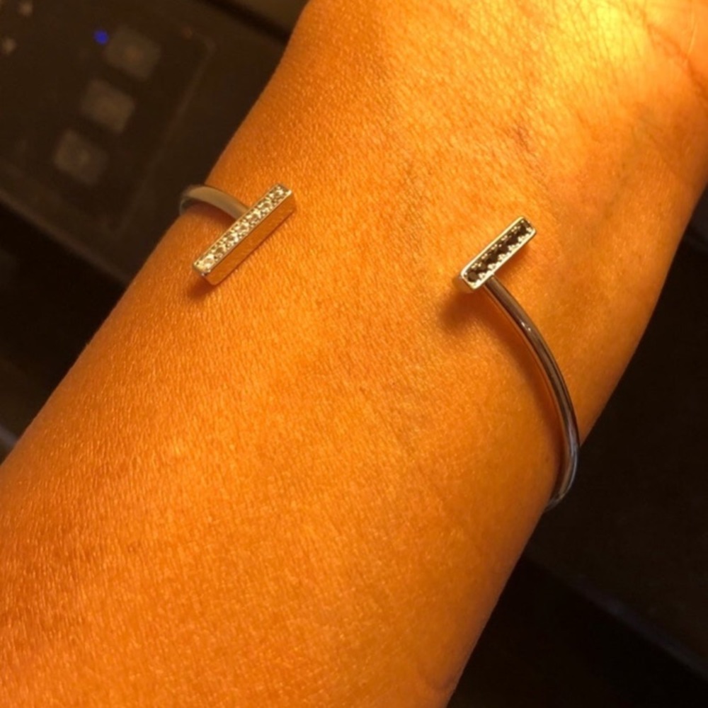 Adjustable Pure Silver Swarovski Elements Bracelet - image 6